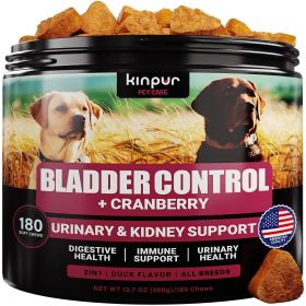 180 Cranberry Chews Dog Cranberry Supplement Natural Aid for Urinary Tract Bladder Kidney Health Immune Support for Dogs of All Ages and Breeds Duck