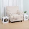 Multifunction Stackable Play Stool,Wood Stool,Pet Play Stool,Hollow Ottoman,White Finish