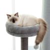 Wooden Cat Tree 4 Levels Platform for Large Cats Featuring with Fully Scratching Posts; Hammock; Padded Perch