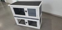 Two-layer solid wooden with easy clear tray for bunny rabbits Wooden Pet House Rabbit Bunny Wood Hutch House Dog House Cages Rabbit