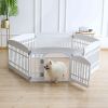 Pet Playpen Foldable Gate for Dogs Heavy Plastic Puppy Exercise Pen with Door Portable Indoor Outdoor Small Pets Fence Puppies Folding Cage 6 Panels