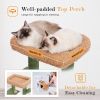 Cactus Cat Tree Cat Tower with Sisal Covered Scratching Post and Cozy Condo Cat Climbing Stand with Plush Perch &Soft Hammock for Indoor Cats