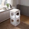 Multifunction Stackable Play Stool,Wood Stool,Pet Play Stool,Hollow Ottoman,White Finish