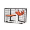 4-Story Pet Cage, with Ladder, Lockable Wheels and Removable Tray, Black and Orange