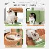 Cactus Cat Tree Cat Tower with Sisal Covered Scratching Post and Cozy Condo Cat Climbing Stand with Plush Perch &Soft Hammock for Indoor Cats