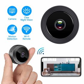 Compact Indoor Plug-in Smart Security Camera ; includes 64G SD Card; 1080HD Video Night Vision; Motion Detection (Color: black with 64G SDcard)