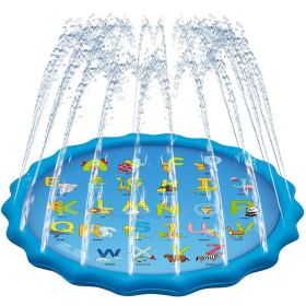 100/170 CM Pet Water Mat Summer Beach Inflatable Water Spray Pad Lawn Swimming Pool Mat Pet Sprinkler (Color: 170cm Light blue B, Ships From: China)
