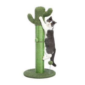 Pet Supplies Cactus Cat Tree Scratcher With Interactive Ball (Color: Style C, Type: Pet entertainment)