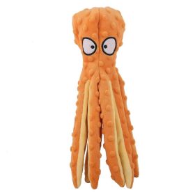 1 Piece Pet Squeak Toys Cartoon Octopus Shape Toy Pet Anxiety Relief Calming Aid Toy For Dogs (Color: Orange)