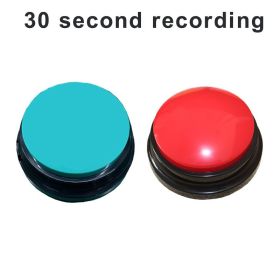 2Pcs Recordable Talking Button Pet Interactive Toy Voice Recording Sound Buttons Answer Buttons Pet Training Tool Dog Toys (Color: red - lake blue, Ships From: CN)