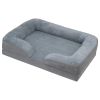 Pet Bed Soft Warm Plush Puppy, Cat Bed Cozy Nest Sofa Non-Slip Bed Cushion Mat Removable Washable Cover Waterproof Lining For Small Medium Dog