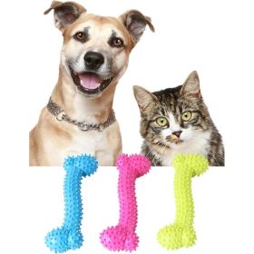 Pet Dog Chew Toys Rubber molar Bone Toy Aggressive Chewers Dog Toothbrush Doggy Puppy Dental Care Pet Accessories (Color: Green)