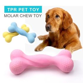 Bones Shape Pet Toys TPR Foamed Environmentally Chew Molars chewing Dog Toy For Medium Big Dogs Training Pets Interaction Toys (Color: Pink)