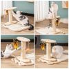 Cat Toy with Feather Stick Cat Scratching Post with Mat